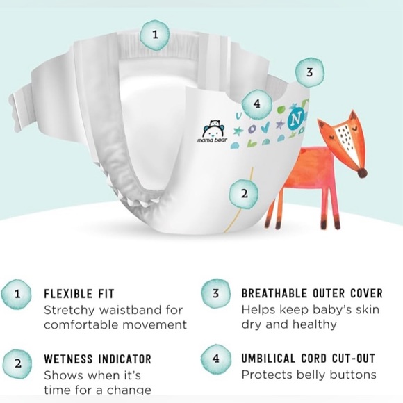 NEW BULK MAMABEAR DIAPERS GENTLE TOUCH SIZE 1 and 3! 2 PACKS OF BABYGANICS WIPES - Picture 5 of 9